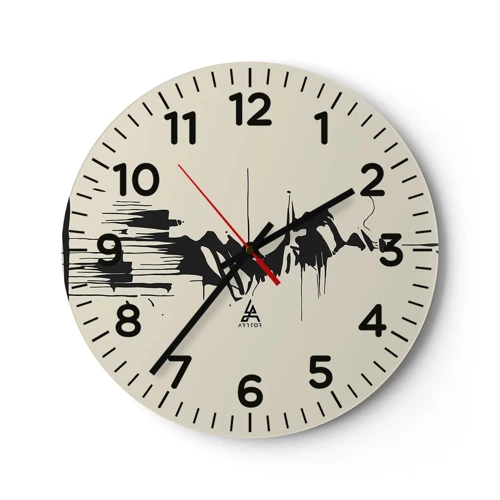 Orologio da parete - Orologio in Vetro - Astrazione frettolosa - 40x40 cm