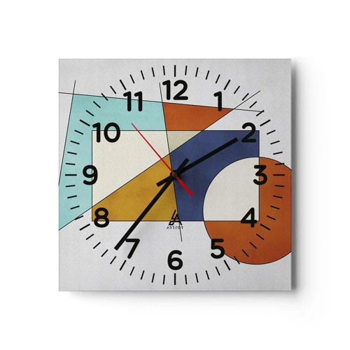 Orologio da parete - Orologio in Vetro - Astrazione: gioco modernista - 30x30 cm