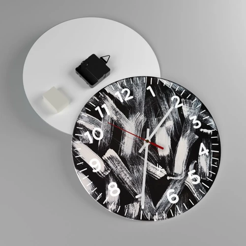 Orologio da parete - Orologio in Vetro - Astrazione in spirito industriale - 30x30 cm