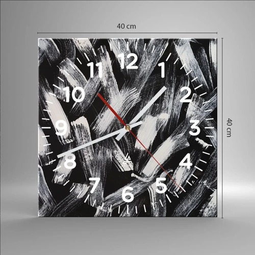 Orologio da parete - Orologio in Vetro - Astrazione in spirito industriale - 40x40 cm