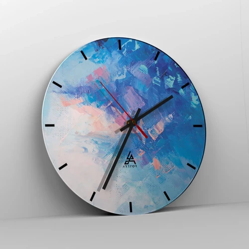 Orologio da parete - Orologio in Vetro - Astrazione invernale - 30x30 cm