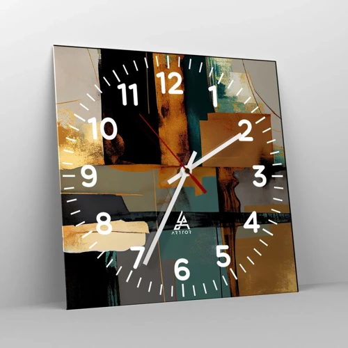 Orologio da parete - Orologio in Vetro - Astrazione: luci e ombre - 30x30 cm
