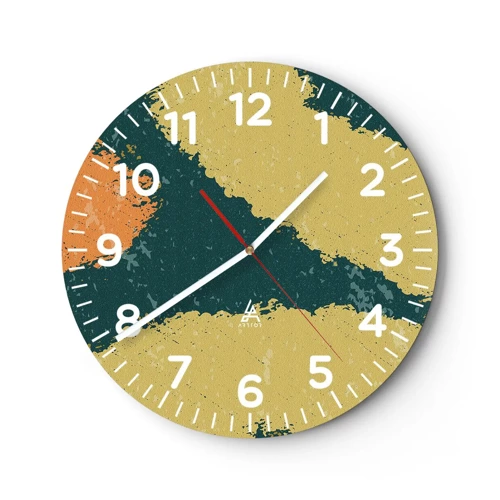 Orologio da parete - Orologio in Vetro - Astrazione: movimento lento - 30x30 cm