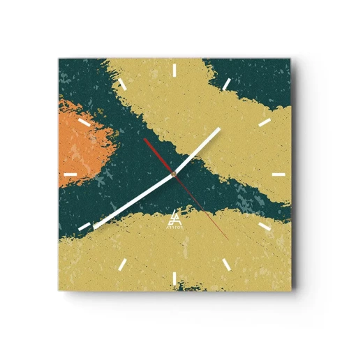 Orologio da parete - Orologio in Vetro - Astrazione: movimento lento - 40x40 cm
