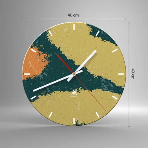 Orologio da parete - Orologio in Vetro - Astrazione: movimento lento - 40x40 cm