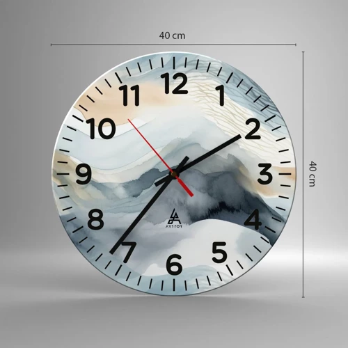 Orologio da parete - Orologio in Vetro - Astrazione nevosa e nebbiosa - 40x40 cm