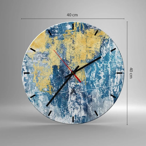 Orologio da parete - Orologio in Vetro - Astrazione piena di ottimismo - 40x40 cm