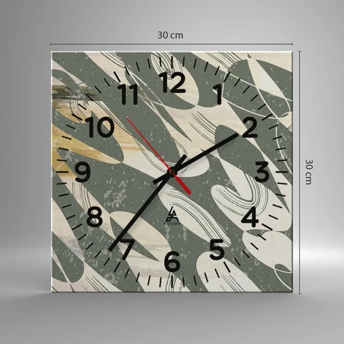 Orologio da parete - Orologio in Vetro - Astrazione ritmica - 30x30 cm