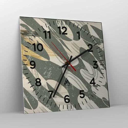 Orologio da parete - Orologio in Vetro - Astrazione ritmica - 30x30 cm
