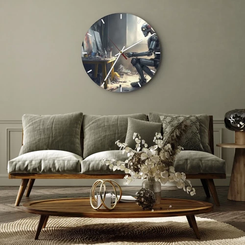 Orologio da parete - Orologio in Vetro - Atto creativo - 30x30 cm