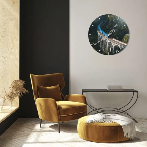Orologio da parete - Orologio in Vetro - Attrazione della natura - 30x30 cm