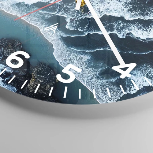 Orologio da parete - Orologio in Vetro - Avvolte dalle onde - 40x40 cm