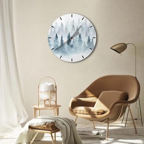 Orologio da parete - Orologio in Vetro - Avvolti nella nebbia - 30x30 cm