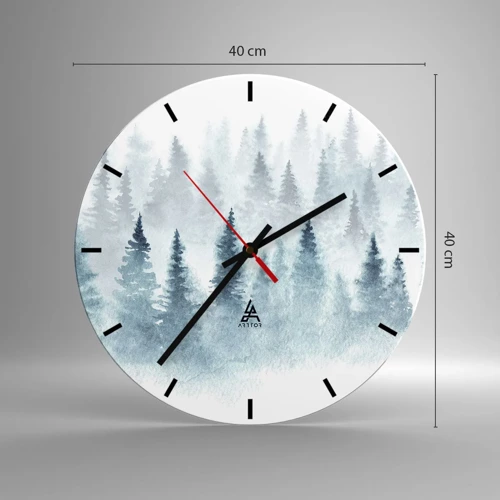 Orologio da parete - Orologio in Vetro - Avvolti nella nebbia - 40x40 cm