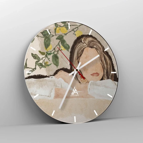Orologio da parete - Orologio in Vetro - Bellezza del sud - 30x30 cm