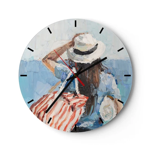 Orologio da parete - Orologio in Vetro - Benvenuti in vacanza - 30x30 cm