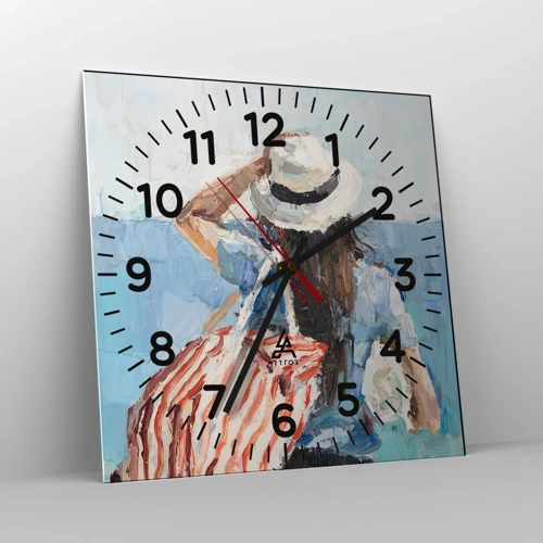 Orologio da parete - Orologio in Vetro - Benvenuti in vacanza - 40x40 cm
