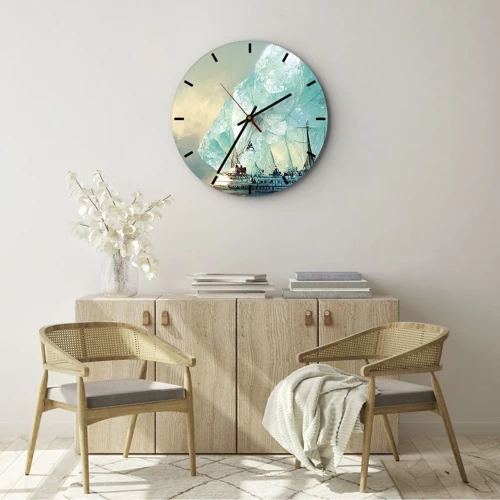 Orologio da parete - Orologio in Vetro - Brillante artico - 30x30 cm