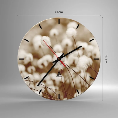 Orologio da parete - Orologio in Vetro - Campo di morbidezza - 30x30 cm