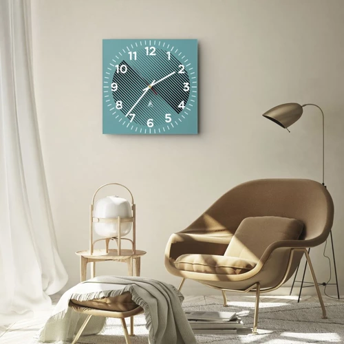 Orologio da parete - Orologio in Vetro - Cerchio: variazione geometrica - 40x40 cm