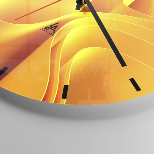 Orologio da parete - Orologio in Vetro - Come onde di sole - 40x40 cm
