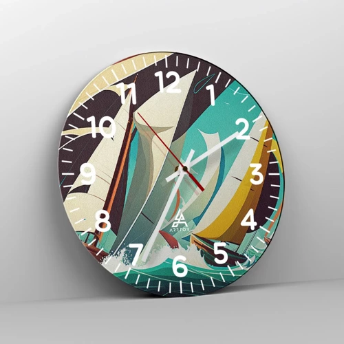 Orologio da parete - Orologio in Vetro - Compagne degli elementi - 30x30 cm