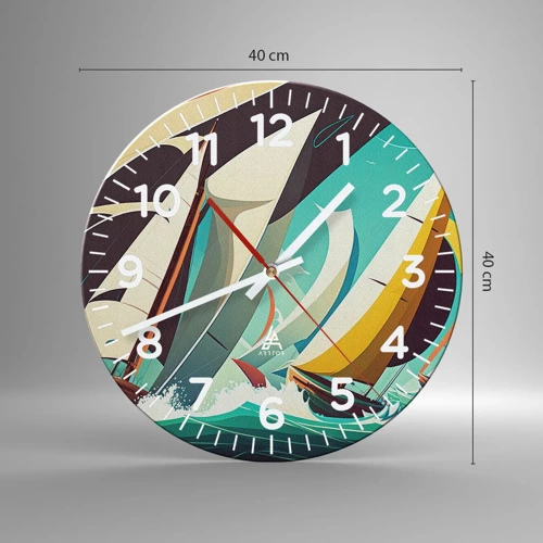 Orologio da parete - Orologio in Vetro - Compagne degli elementi - 40x40 cm