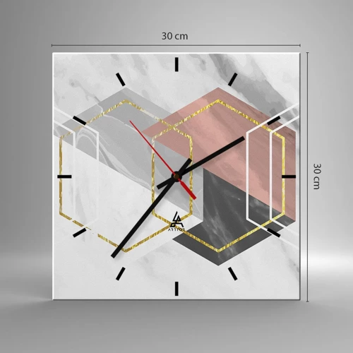 Orologio da parete - Orologio in Vetro - Composizione a catena - 30x30 cm