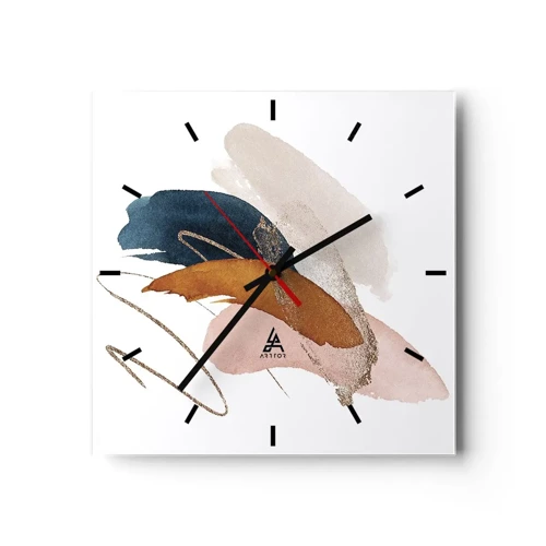 Orologio da parete - Orologio in Vetro - Composizione alata - 30x30 cm