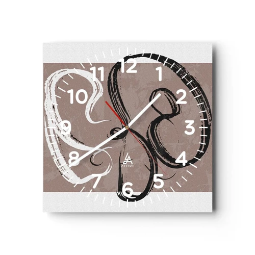 Orologio da parete - Orologio in Vetro - Composizione: alla ricerca della pienezza - 40x40 cm