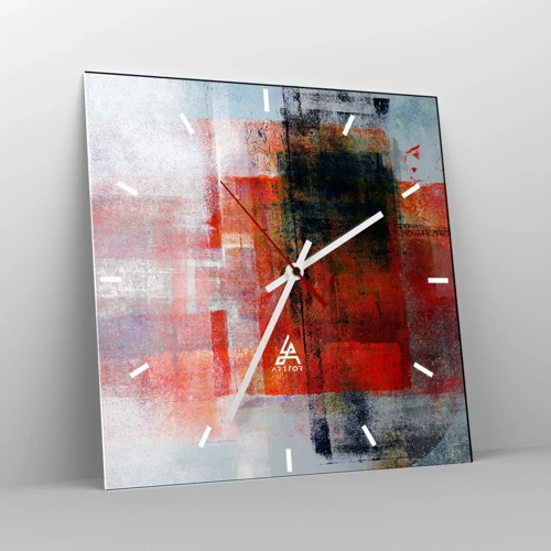 Orologio da parete - Orologio in Vetro - Composizione arroventata - 40x40 cm