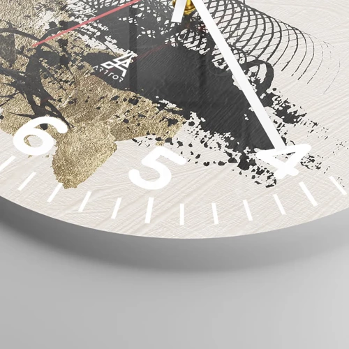 Orologio da parete - Orologio in Vetro - Composizione con passione - 40x40 cm