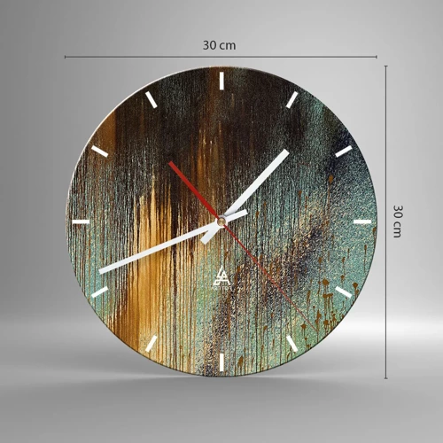 Orologio da parete - Orologio in Vetro - Composizione cromatica non casuale - 30x30 cm
