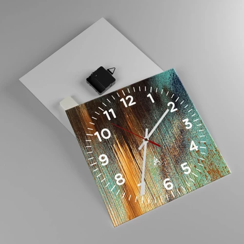 Orologio da parete - Orologio in Vetro - Composizione cromatica non casuale - 30x30 cm