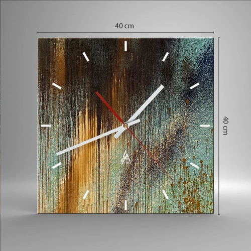 Orologio da parete - Orologio in Vetro - Composizione cromatica non casuale - 40x40 cm