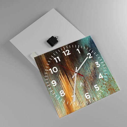 Orologio da parete - Orologio in Vetro - Composizione cromatica non casuale - 40x40 cm