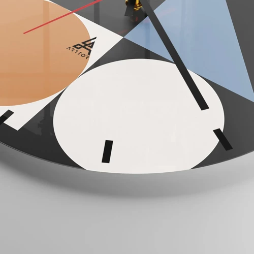 Orologio da parete - Orologio in Vetro - Composizione di figure - 40x40 cm