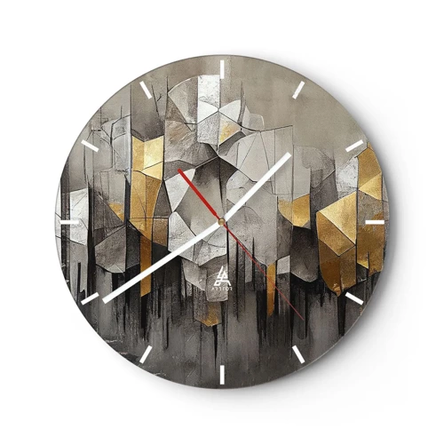 Orologio da parete - Orologio in Vetro - Composizione di ghiaccio e luce - 30x30 cm