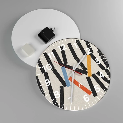 Orologio da parete - Orologio in Vetro - Composizione: domino - 30x30 cm