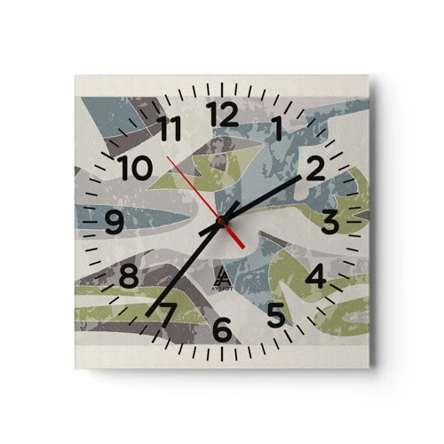 Orologio da parete - Orologio in Vetro - Composizione oltre il vetro - 30x30 cm