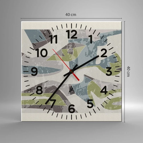 Orologio da parete - Orologio in Vetro - Composizione oltre il vetro - 40x40 cm