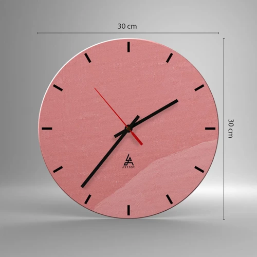 Orologio da parete - Orologio in Vetro - Composizione organica in rosa - 30x30 cm