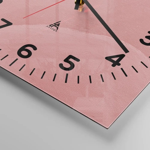 Orologio da parete - Orologio in Vetro - Composizione organica in rosa - 40x40 cm