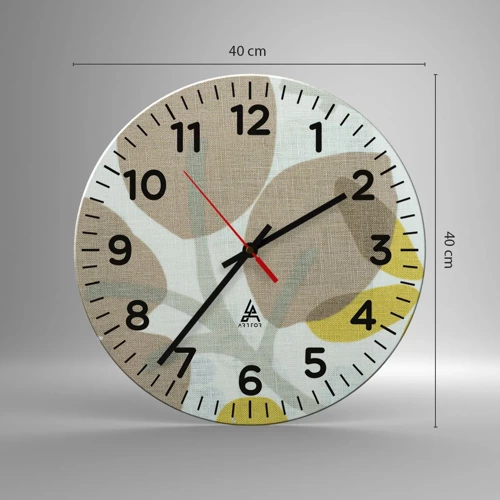 Orologio da parete - Orologio in Vetro - Composizione sotto al sole - 40x40 cm