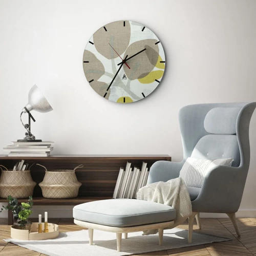 Orologio da parete - Orologio in Vetro - Composizione sotto al sole - 40x40 cm