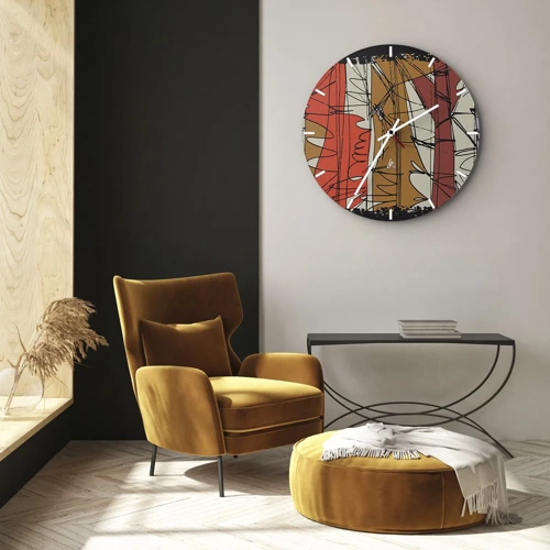 Orologio da parete - Orologio in Vetro - Composizione spontanea - 30x30 cm