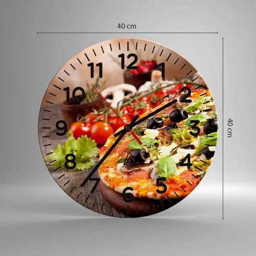 Orologio da parete - Orologio in Vetro - Con ingredienti tellurici - 40x40 cm