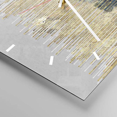 Orologio da parete - Orologio in Vetro - Confine dorato - 40x40 cm