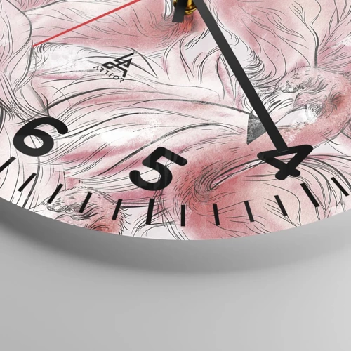 Orologio da parete - Orologio in Vetro - Corpo di ballo alato - 30x30 cm