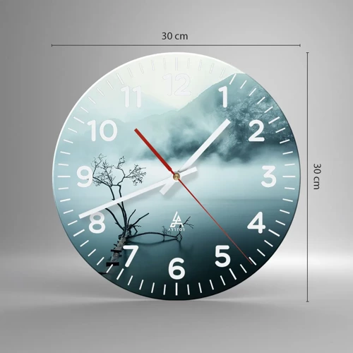 Orologio da parete - Orologio in Vetro - Dall'acqua e dalla nebbia - 30x30 cm